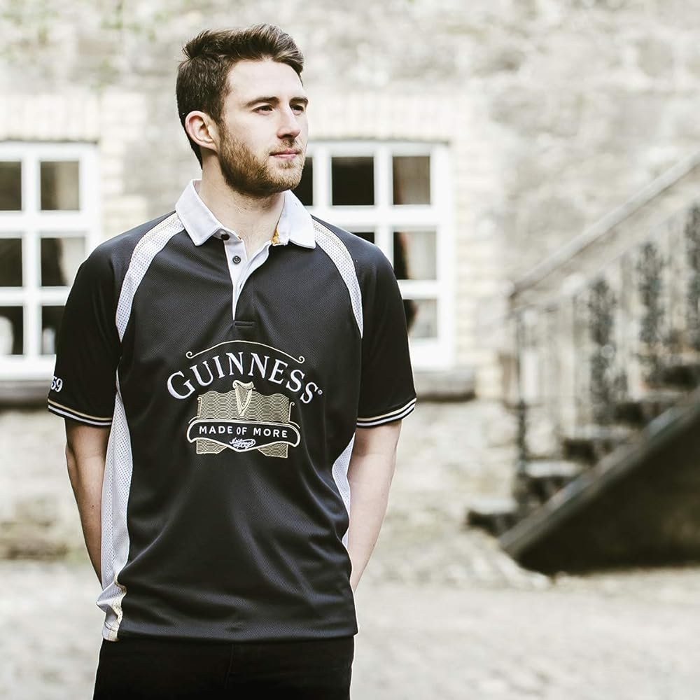 Amazon.com: Guinness Black Made of More Rugby Jersey, Black, Small